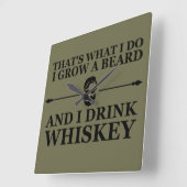 ウィスキー引用文おもしろいの髭のことわざ スクエア壁時計 (傾斜)