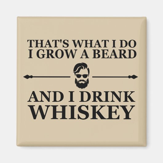 ウィスキー引用文おもしろいの髭のことわざ マグネット (正面)