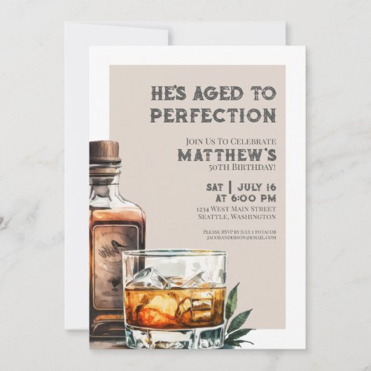 ウィスキー男子バースデーパーティー 招待状 (正面)