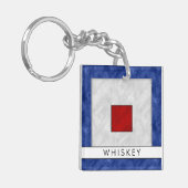 ウィスキー航海のの名前+信号旗 キーホルダー (正面左)