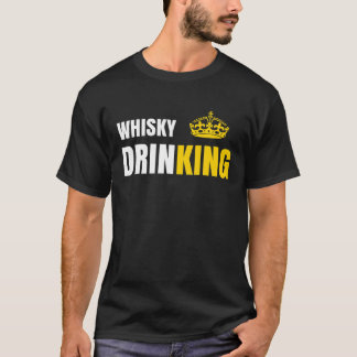 ウィスキー飲みキングクラウンおもしろいデイ飲みバー Tシャツ