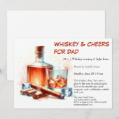 ウィスキー&シガー – 編集可能な父の日 招待状 (正面/裏面)