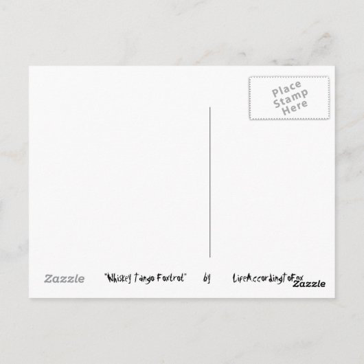 ウィスキー・タンゴ・フォックストロット ポストカード (裏面)