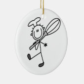 ウィスクでフィギュアのシェフをスティック セラミックオーナメント (右)