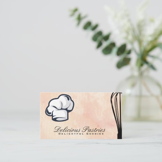 ウィスクとシェフハット 名刺 (スタンド正面)