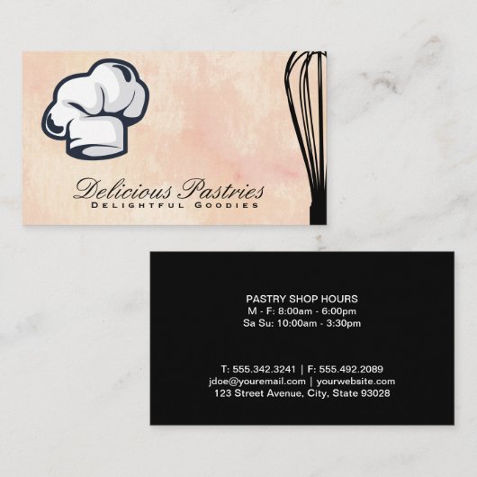 ウィスクとシェフハット 名刺 (正面/裏面)