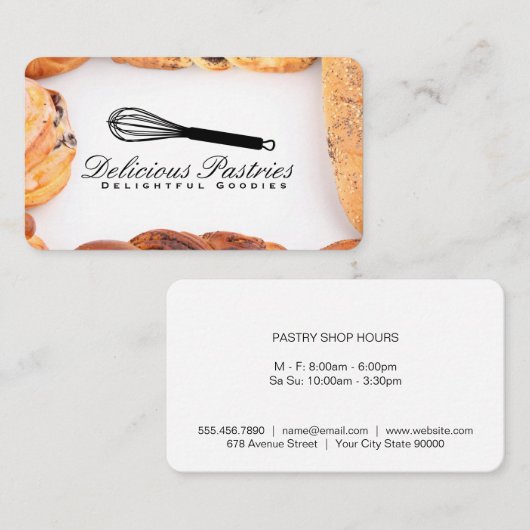 ウィスクとペストリーのエグゼクティブシェフ 名刺 (正面/裏面)