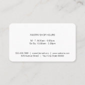 ウィスクとペストリーのエグゼクティブシェフ 名刺 (裏面)