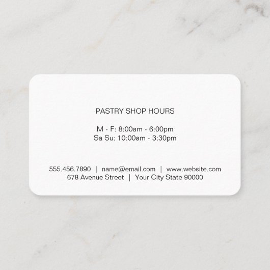 ウィスクとペストリーのエグゼクティブシェフ 名刺 (裏面)