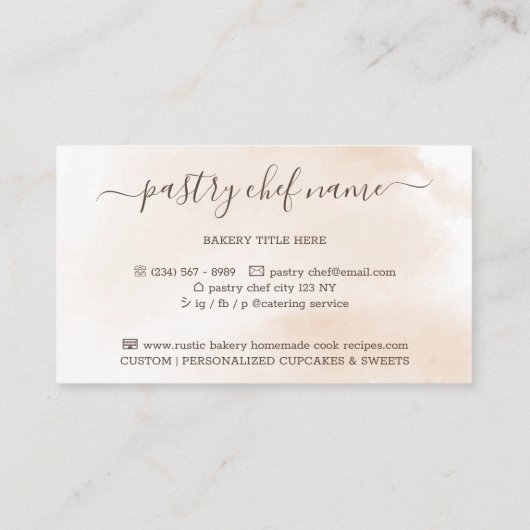 ウィスクのシグネチャーベーカリーかわいい 名刺 (裏面)