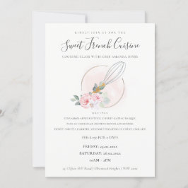 ウィスクウッドフローラベーカリー料理クラス招待状 サンキューカード