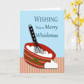 ウィスククリスマス 料理人、パン職人、シェフのためのクリスマス カード (黄色い花)