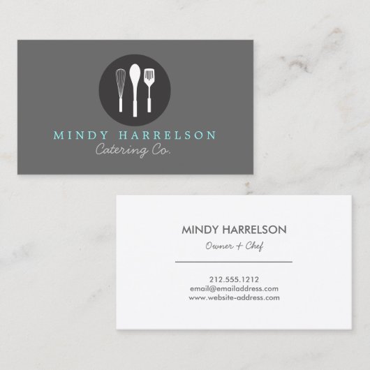 ウィスクスプーンへらロゴ5ベーカリー、ケータリング 名刺 (正面/裏面)