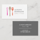 ウィスクスプーンへらロゴIIIベーカリー、ケータリング 名刺 (正面/裏面)