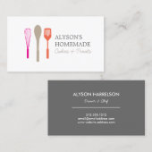 ウィスクスプーンへらロゴIIIベーカリー、ケータリング 名刺 (正面/裏面)