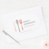 ウィスクスプーンヘラのロゴIIベーカリー、ケータリング 楕円形シール (封筒)