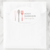 ウィスクスプーンヘラのロゴIIベーカリー、ケータリング 楕円形シール (バッグ)