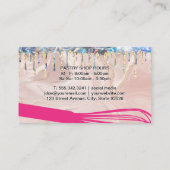 ウィスクツール |金ゴールドグリッターきらめくドリップ 名刺 (裏面)