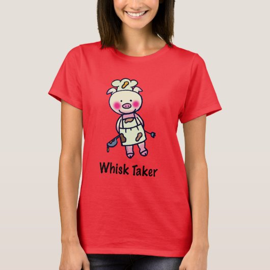 ウィスクテイカーピグおもしろい – シェフデザイン Tシャツ (正面)