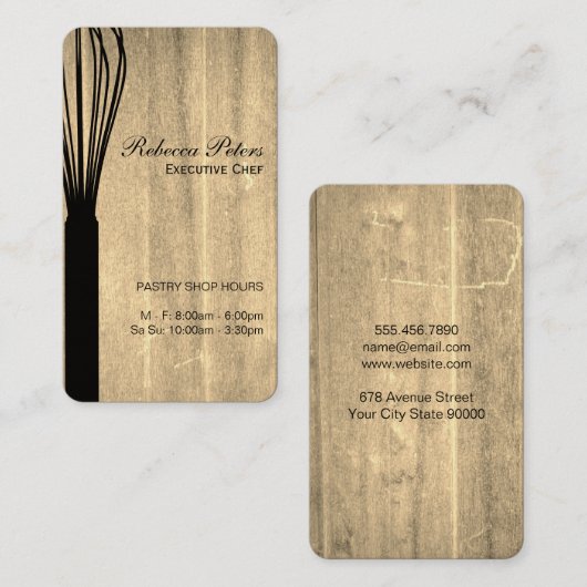 ウィスクバリエーションメニューのマスターウッドのテクスチャ 名刺 (正面/裏面)