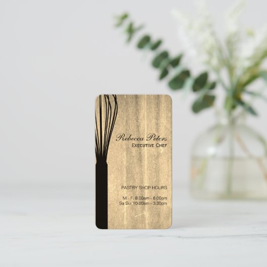 ウィスクバリエーションメニューのマスターウッドのテクスチャ 名刺 (スタンド正面)