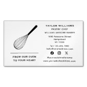ウィスクベイカーベーカリーベイクショップケータリングソーシャルメディア マグネット名刺 (正面)