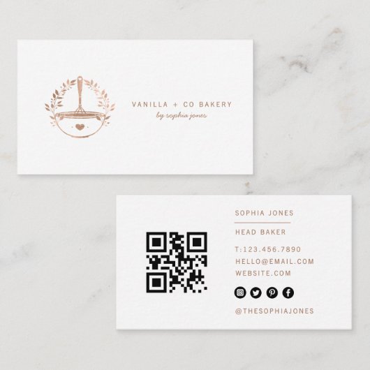ウィスクモダンベーカリーカテラービジネスQRコード 名刺 (正面/裏面)