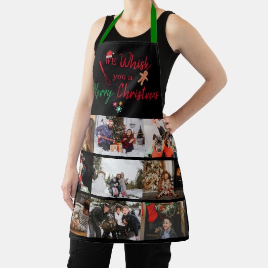 ウィスクユーメリークリスマスカスタム9フォトコラージュ   エプロン (インサイチュ)
