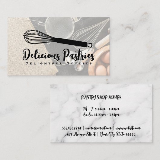 ウィスクロゴ |ベーキングの材料とツール 名刺 (正面/裏面)