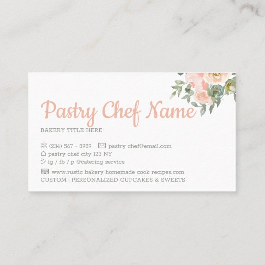 ウィスク署名ベーキングかわいい 名刺 (裏面)