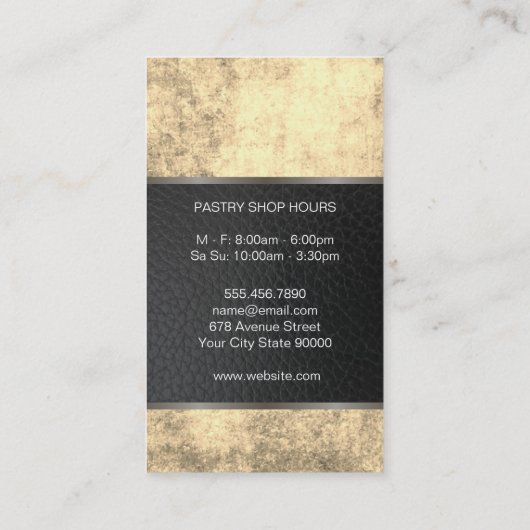 ウィスク転がのピン料理マスターラックス金ゴールドテクスチャ 名刺 (裏面)