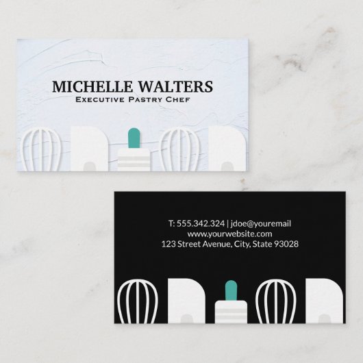 ウィスク転がヘラ針 | つや消しテクスチャ 名刺 (正面/裏面)