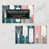 ウィスク転がヘラ針 |ピクニックテーブルの背景 名刺 (正面/裏面)