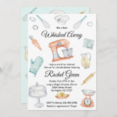 ウィスク遠くにキッチンブライダルシャワー招待 招待状 (正面/裏面)