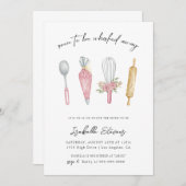 ウィスク遠くにベーキングブライダルシャワー 招待状 (正面/裏面)