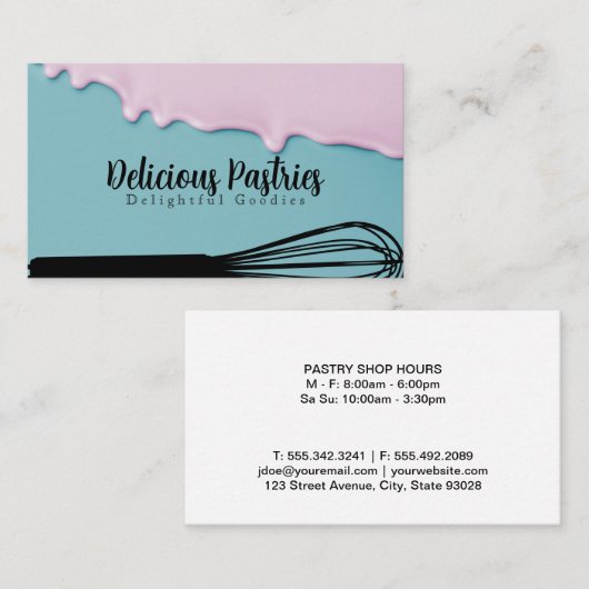 ウィスク |つや消し |料理 名刺 (正面/裏面)