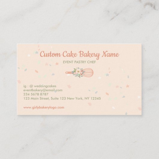 ウィスク スターズ エレガント ベーカリー シェフ 名刺 (裏面)