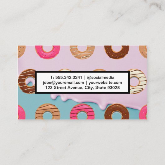 ウィスク | ドーナツ | アイシングの背景 名刺 (裏面)