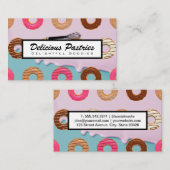 ウィスク | ドーナツ | アイシングの背景 名刺 (正面/裏面)