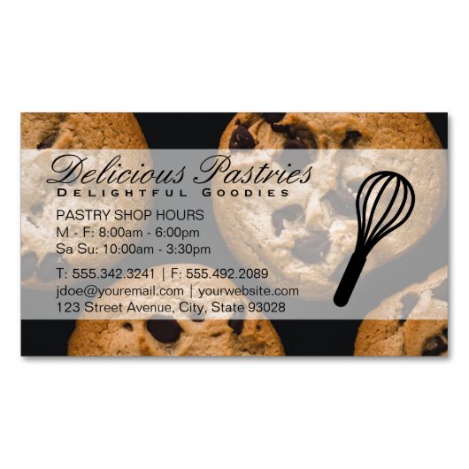 ウィスク | パティシシェフ | クッキー マグネット名刺 (正面)