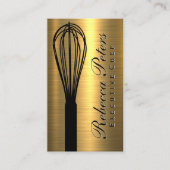 ウィスク |メタリック金ゴールドの背景 名刺 (正面)