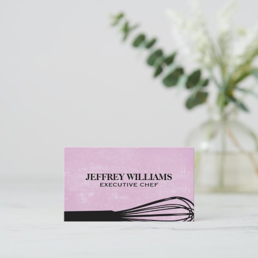 ウィスク | 紫のテクスチャの背景 名刺 (スタンド正面)