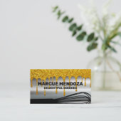 ウィスク |金ゴールドグリッタードリップ |金属 名刺 (スタンド正面)