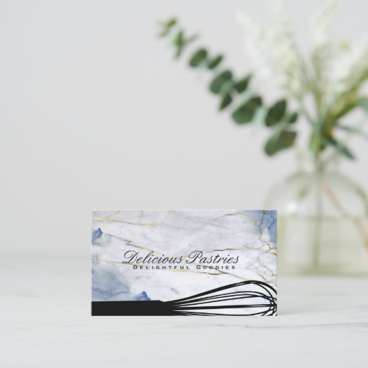 ウィスク |青い大理石名刺 名刺 (スタンド正面)