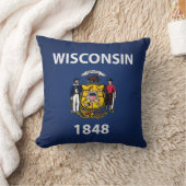 ウィスコンカッコいいシン州国旗 クッション (ブランケット)
