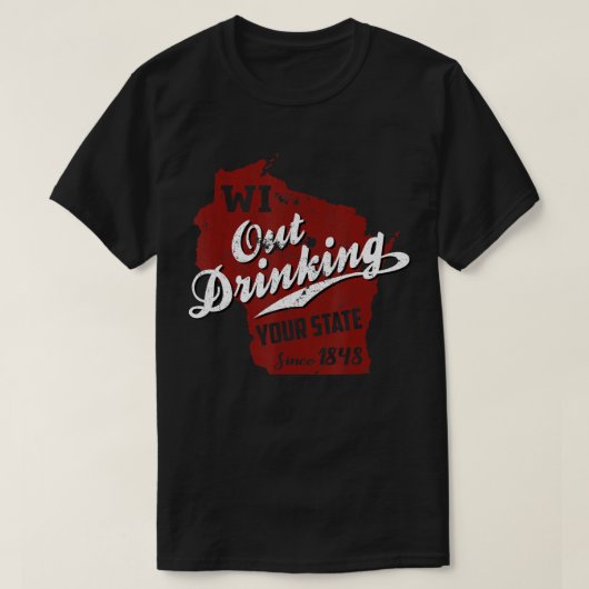 ウィスコンシンあなたの州88ビールギフトを飲んで Tシャツ (デザイン正面)