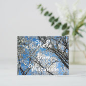 ウィスコンシンかわいらしスノー風景写真から ポストカード (スタンド正面)