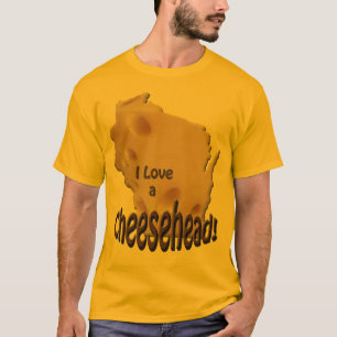 ウィスコンシンがチーズヘッドを愛するメンズ金ゴールドTシャツ Tシャツ