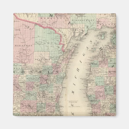 ウィスコンシンとミシガン マグネット (正面)