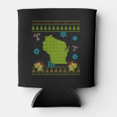 ウィスコンシンのクリスマスの醜いシャツ 缶クーラー (正面)